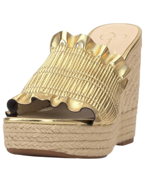 women's serilda espadrille platform wedge sandals in rich gold