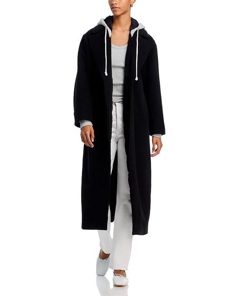 cinq à sept women's vander coat, black/heather grey