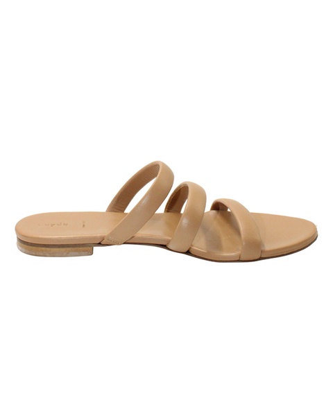 chrissy flat sandals in brown leather