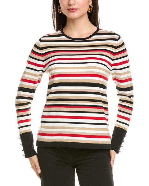 boat neck button sleeve sweater