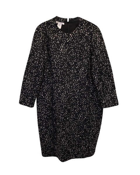 dotted dress in black polyamide wool