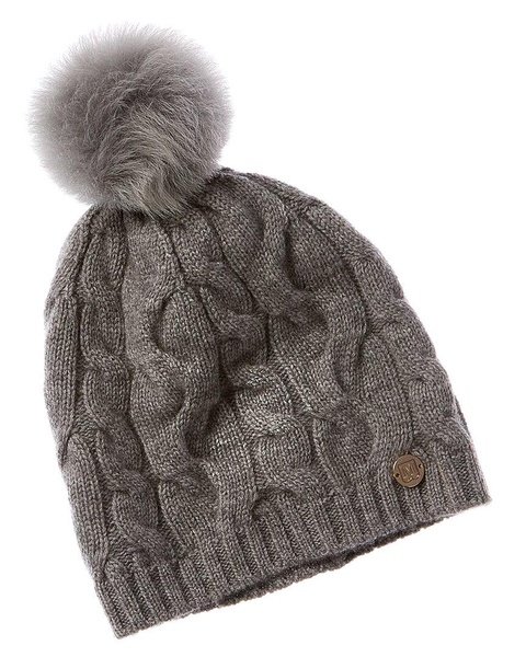 ombre cable slouch wool & cashmere-blend beanie