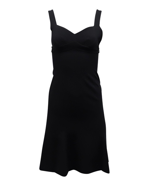 sleeveless mini dress in black triacetate