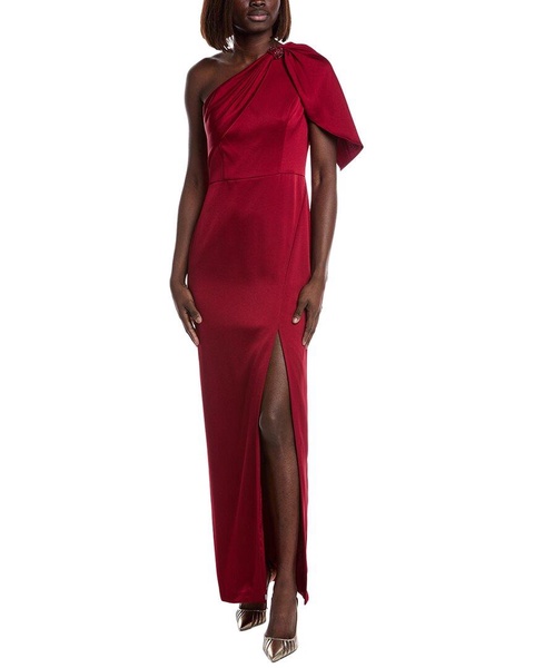 satin one-shoulder gown