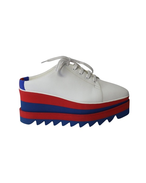 elyse platform brogues in white vegan leather