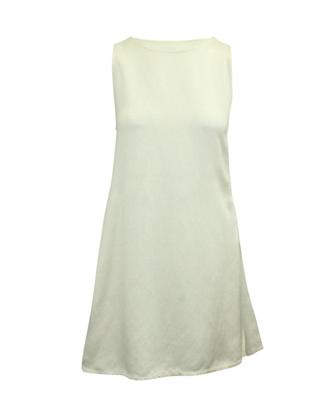 sleeveless mini dress in ivory linen