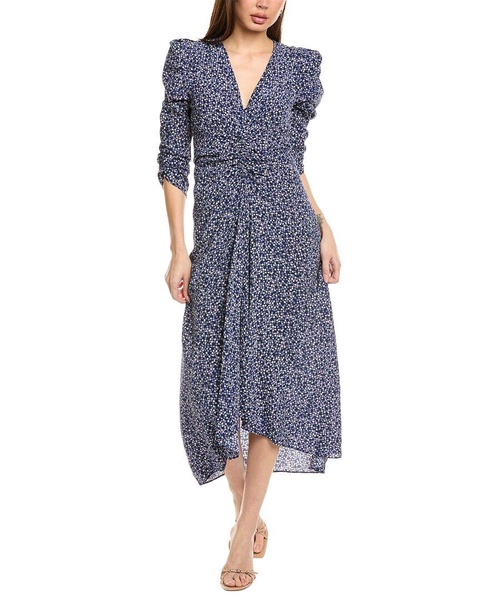 isabel marant e'toile albini silk-blended midi dress