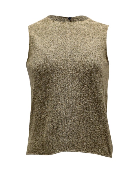sleeveless terry top in beige cotton polyester