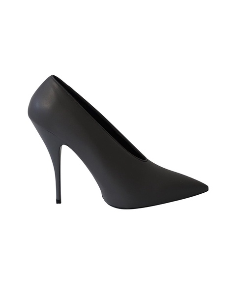 high vamp pointed toe pumps in grey suede