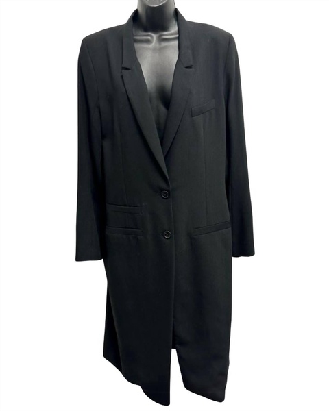 women's tailored longline blazer in black