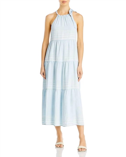 tiered halter midi dress in amalfi stripe