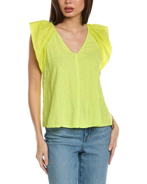 carly silk-trim top