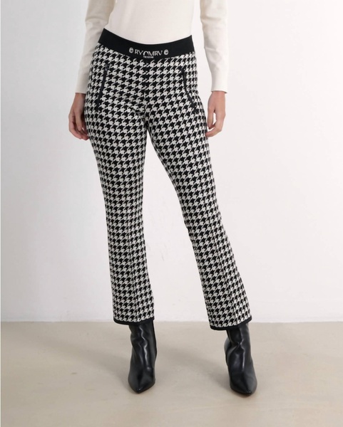 ranee easy kick french pied jersey jacquard pant in black & white