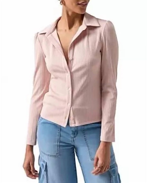 candy knit shirt top in rose smoke