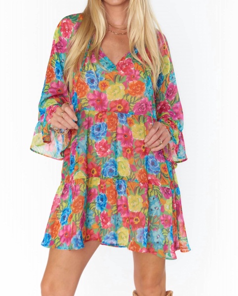 viola mini dress in bright floral soiree
