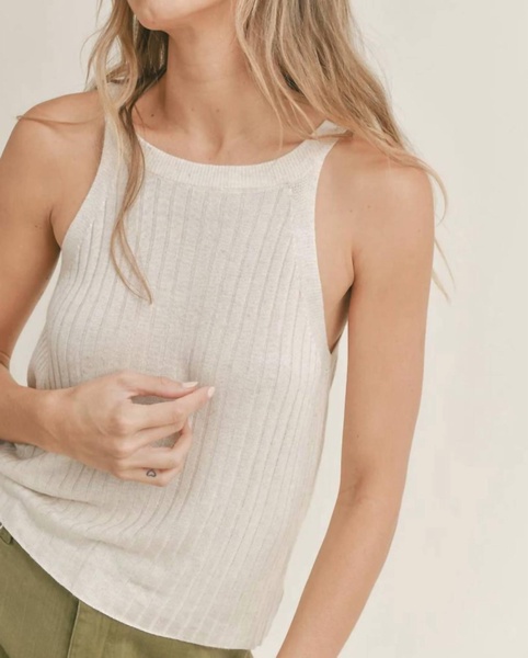 lena sweater tank in oatmeal