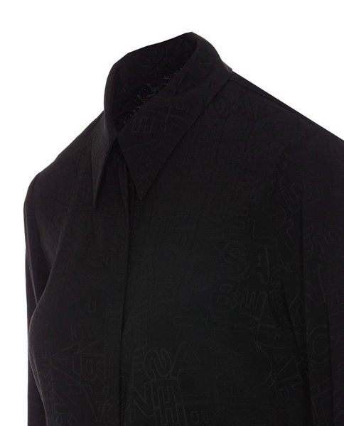 Georgette Jacquared Lettering Shirt