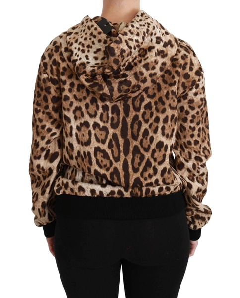 Dolce & Gabbana  Brown Hooded Studded Ayers Leopard Sweater