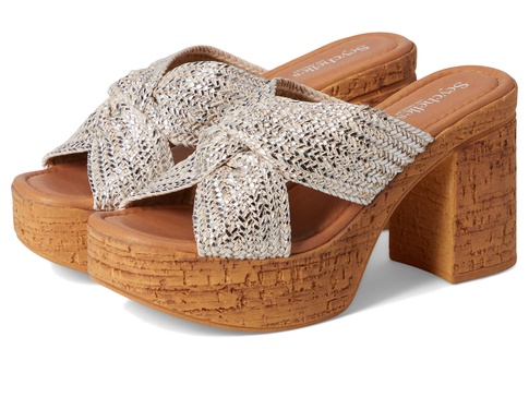 Seychelles Women's Adorned Metallic Raffia Slide Sandal
