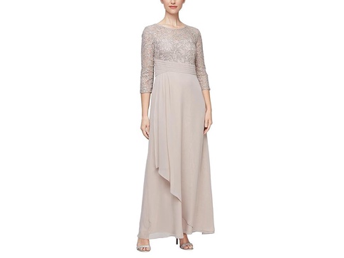 Long Sequins Lace Empire Waist Dress