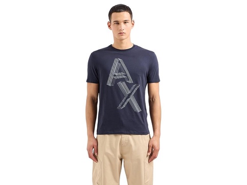 Regular Fit Pima Cotton Large AX Logo Tee