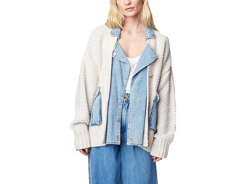 Denim and Knit Cardigan in Last Call