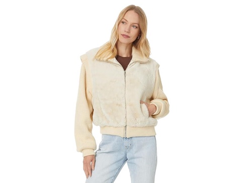 Faux Fur Sweater Bomber Jacket