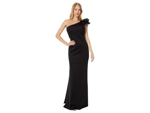 Long Scuba Crepe One Shoulder Gown