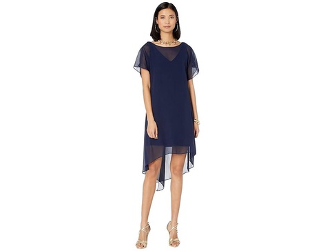 Chiffon Overlay Sheath Dress