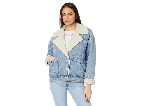 Denim and Sherpa Oversized Jacket in Crash Course