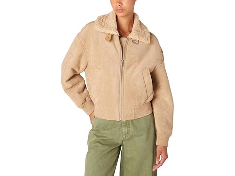 Faux Suede Bomber Jacket