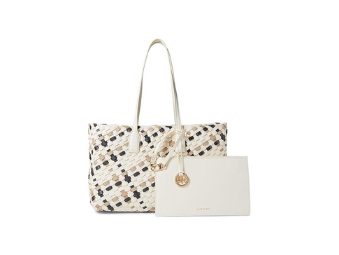 Anne Klein Woven Tote With Detachable Pouch