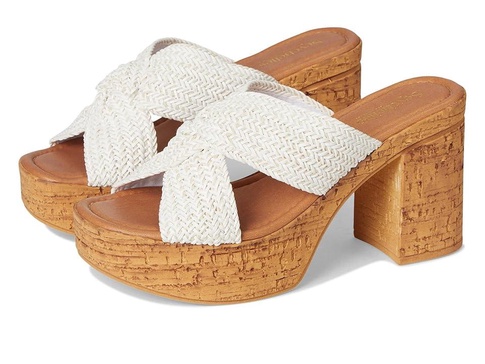 Adorned Raffia Slide Sandal