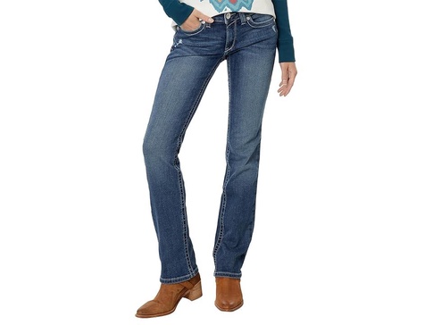Real Mid- Rise Arrow Fit Gianna Stackable Straight Leg Jeans in Stryker