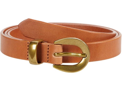 Chunky Buckle Skinny Leather Belt