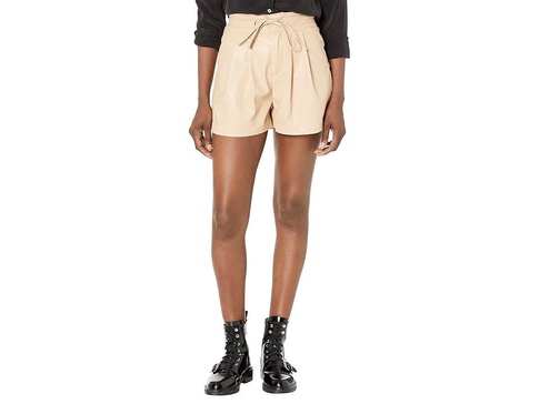 Leather High-Rise Shorts in Deep Energy