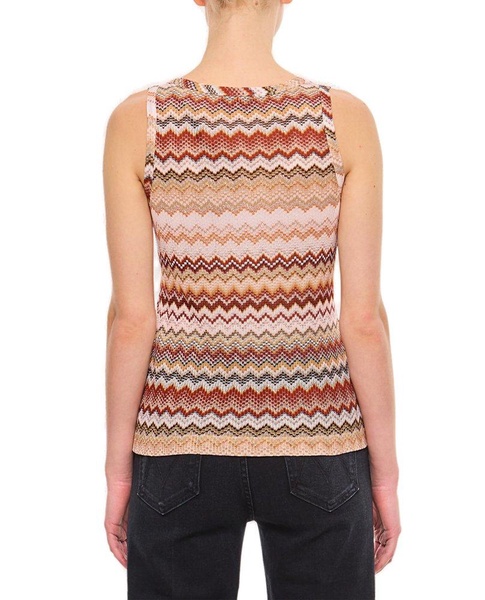 Chevron Blades Top With Sequins