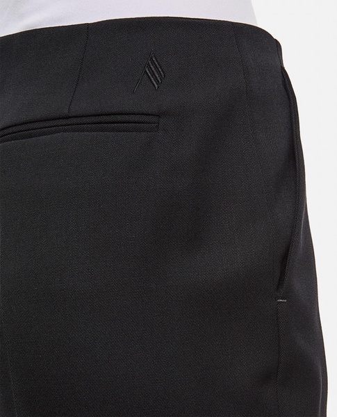Wool Gabardine Straight Pants