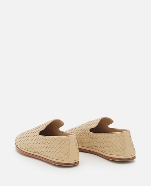 Beige Nappa Leather Slip Ons