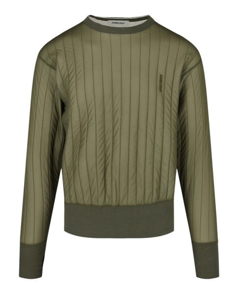 quilted embroidered logo sweater