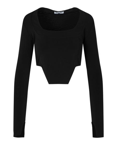 square neck fitted crop top