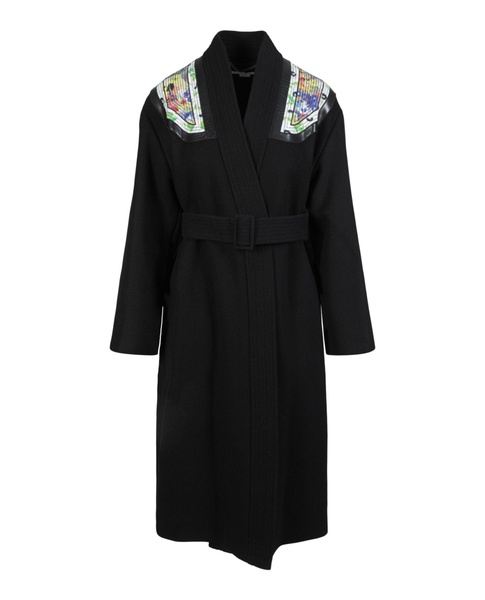 floral-print belted coat