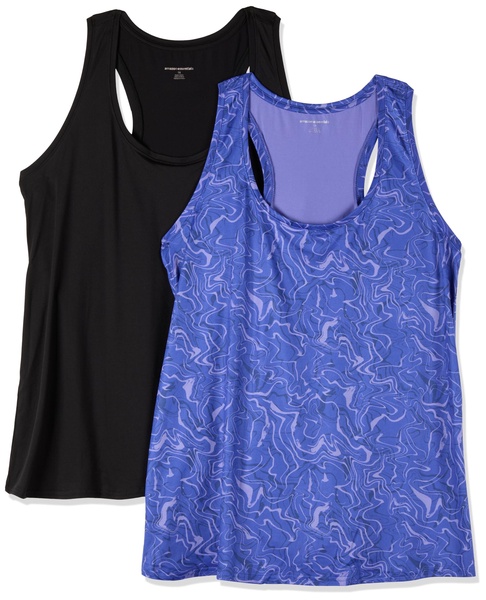 Amazon Essentials Women's Tech Stretch Racerback Tank Top (Available in Plus Size), Multipacks
