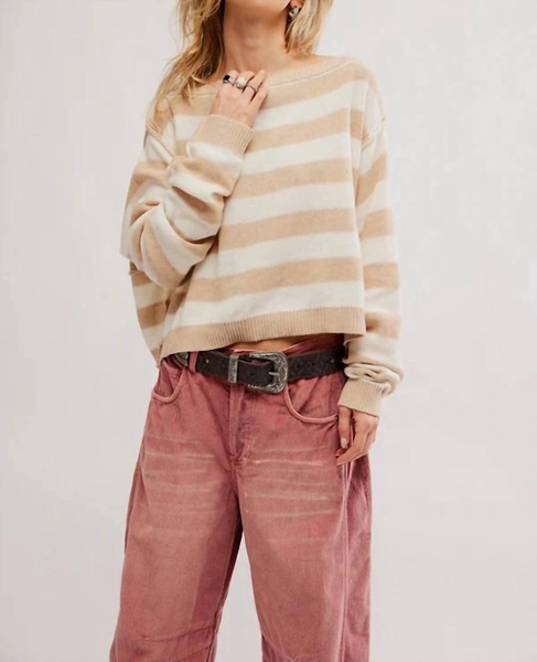 wtf into the pullover sweater in ivory combo