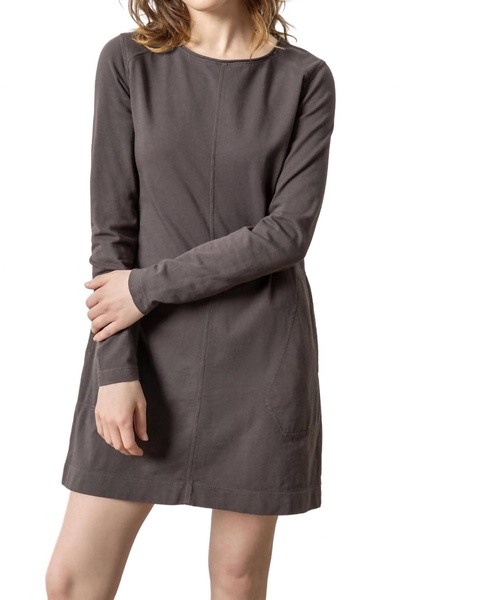 front seam crew dress in iron