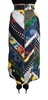 Dolce & Gabbana  Multicolor Silk Geometric High Waist Maxi Skirt