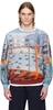Blue Holiday Fence Long Sweatshirt