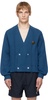 Blue Double-Breasted Cardigan