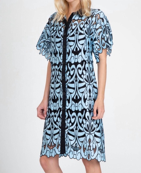 gaia shirt dress in blue hacienda