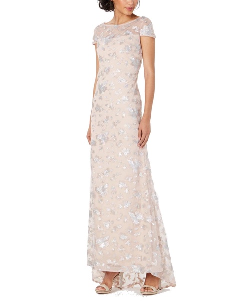 Calvin Klein Women's Cap Sleeve Gown With V Neck Back